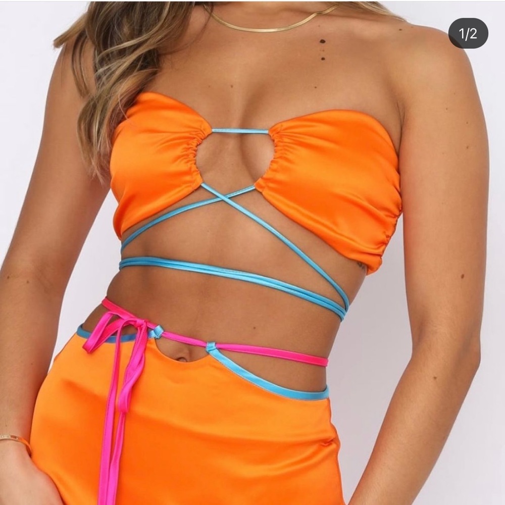 White fox bandeau top